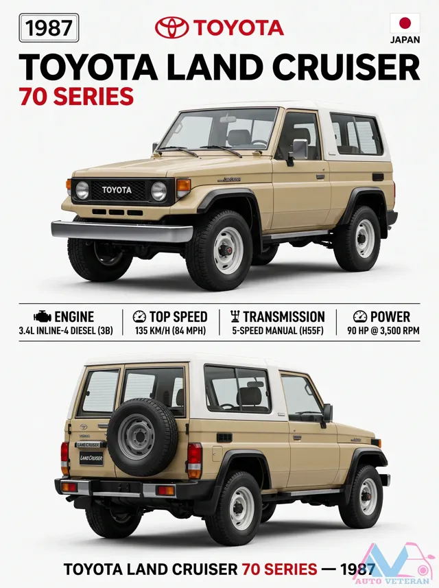 1987 Toyota Land Cruiser 70 Series 3B Diesel Specs