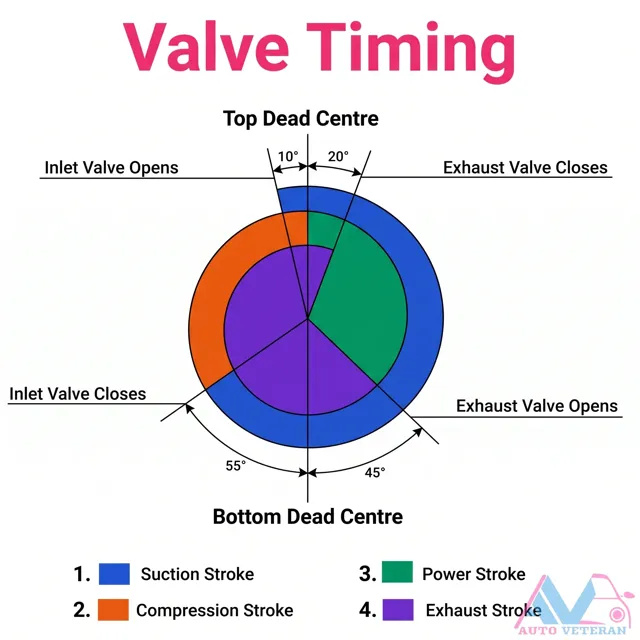 Valve Timing Diagram for Four Stroke Cycle