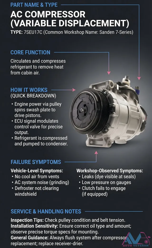 Variable Displacement AC Compressor Sanden 7-Series