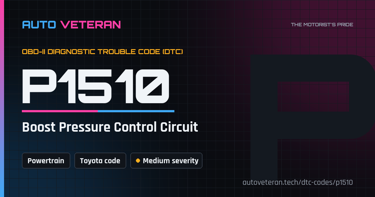 P1510 Toyota Code: Boost Pressure Control Circuit | Auto Veteran