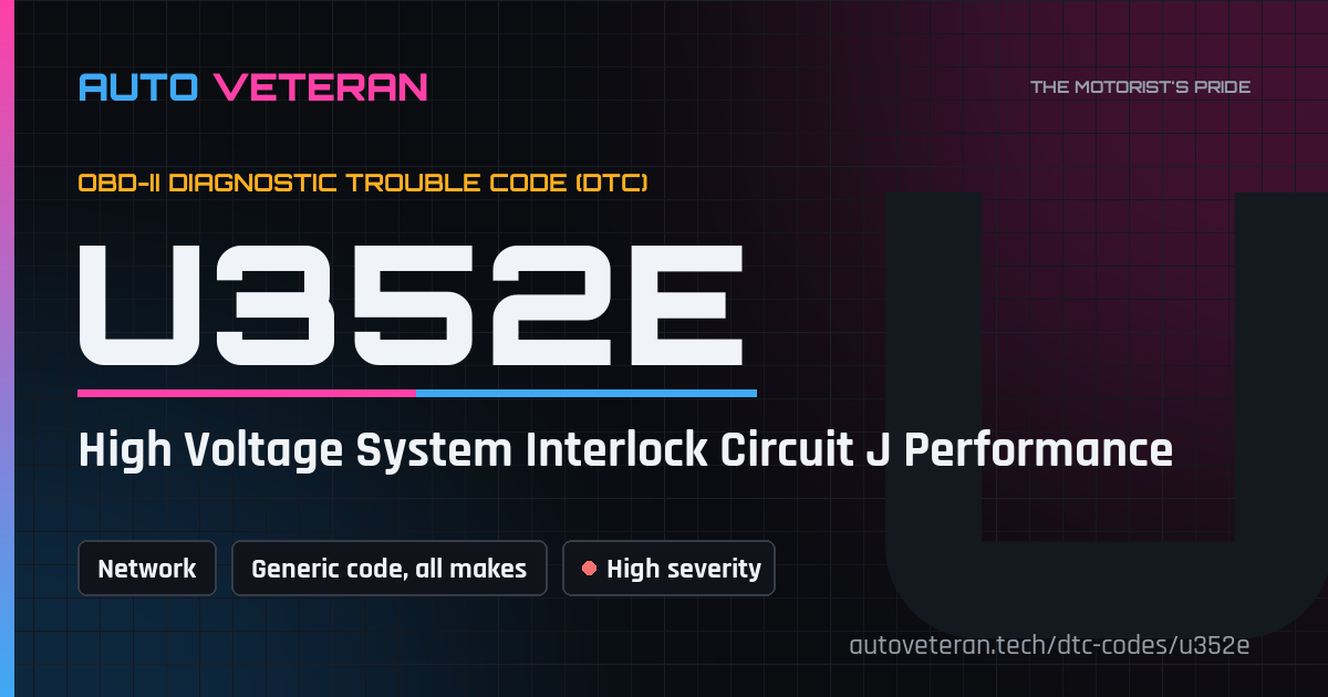 U352E Code: High Voltage System Interlock Circuit J Performance